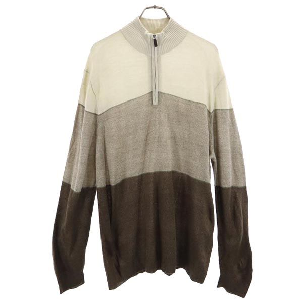 DOCKERS ドッカーズ 長袖 ハーフジップ セーター XL グレージュ系 ニット メンズ