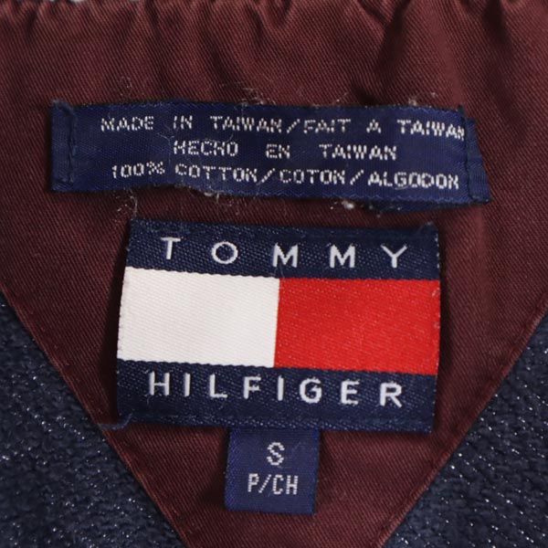TOMMY HILFIGER トミーヒルフィガー 90s 90s オールド フラッグタグ 長袖 ハーフジップ トレーナー S ネイビー スウェット メンズ