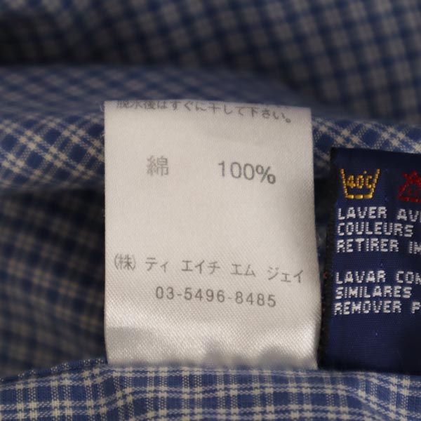 TOMMY HILFIGER トミーヒルフィガー チェック 長袖 シャツ L ブルー系 メンズ