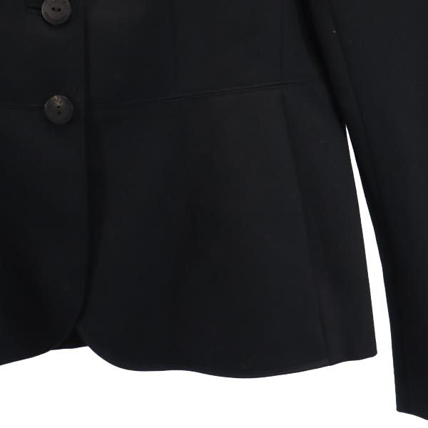 LANVIN ランバン 日本製 ウール テーラードジャケット 36 黒 レディース