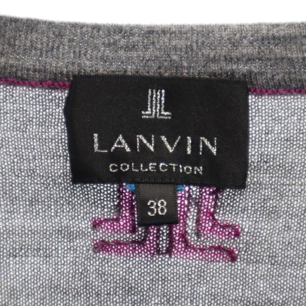 LANVIN ランバン ウールブレンド 長袖 セーター 38 グレー ニット レディース