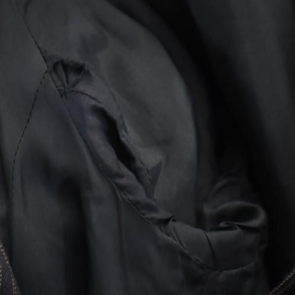 Miss ALICE ミスアリス 日本製 ウール ストライプ テーラードジャケット チャコール系 ブレザー レディース