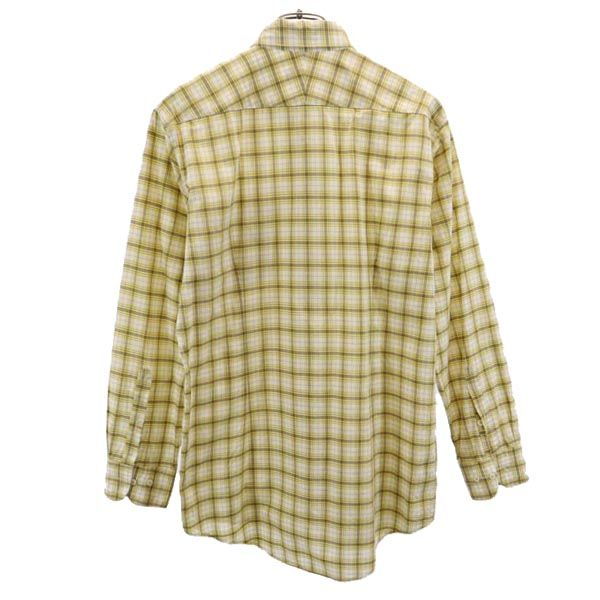 BURBERRY BLACK LABEL バーバリーブラックレーベル 日本製 三陽商会 チェック 長袖 シャツ 40 イエロー系 メンズ