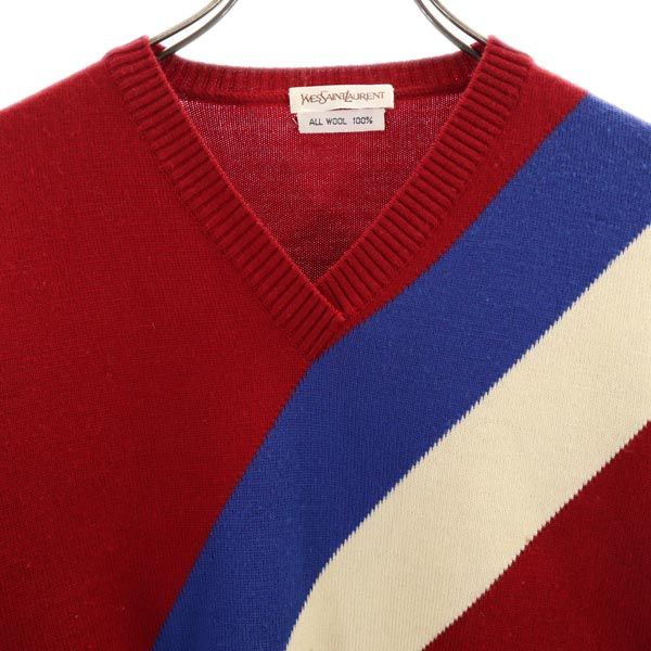 YVES SAINT LAURENT イヴサンローラン ウール 長袖 セーター 36 レッド ニット レディース