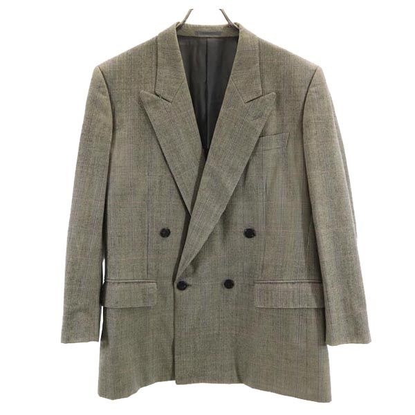 LANVIN ランバン ウール グレンチェック テーラードジャケット グレー系 メンズ