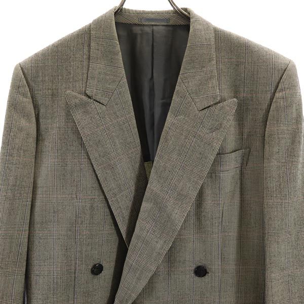 LANVIN ランバン ウール グレンチェック テーラードジャケット グレー系 メンズ