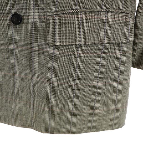 LANVIN ランバン ウール グレンチェック テーラードジャケット グレー系 メンズ
