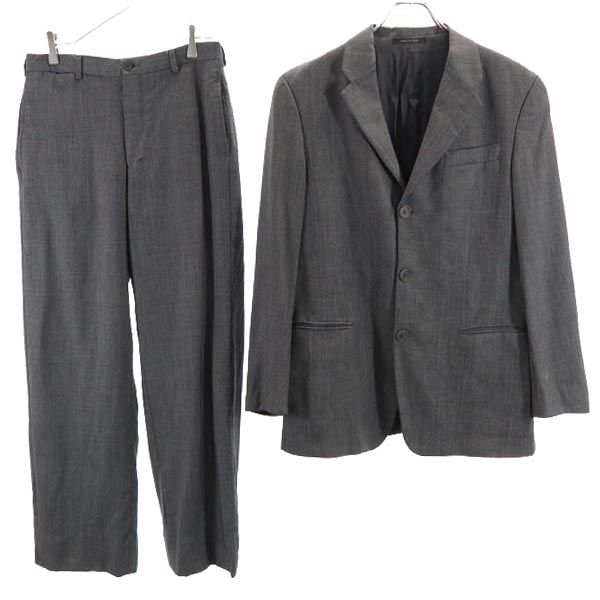 Emporio Armani エンポリオアルマーニ イタリア製 ウール 総柄 スーツ 上下 セットアップ 46 グレー テーラードジャケット メンズ