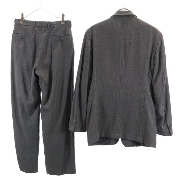 Emporio Armani エンポリオアルマーニ イタリア製 ウール 総柄 スーツ 上下 セットアップ 46 グレー テーラードジャケット メンズ