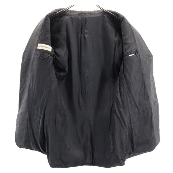 Emporio Armani エンポリオアルマーニ イタリア製 ウール 総柄 スーツ 上下 セットアップ 46 グレー テーラードジャケット メンズ