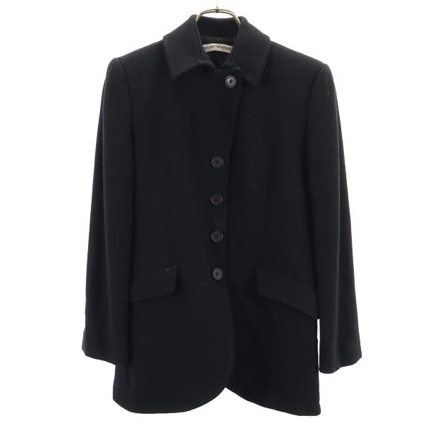 Emporio Armani エンポリオアルマーニ イタリア製 ウールブレンド ジャケット 38 ブラック レディース