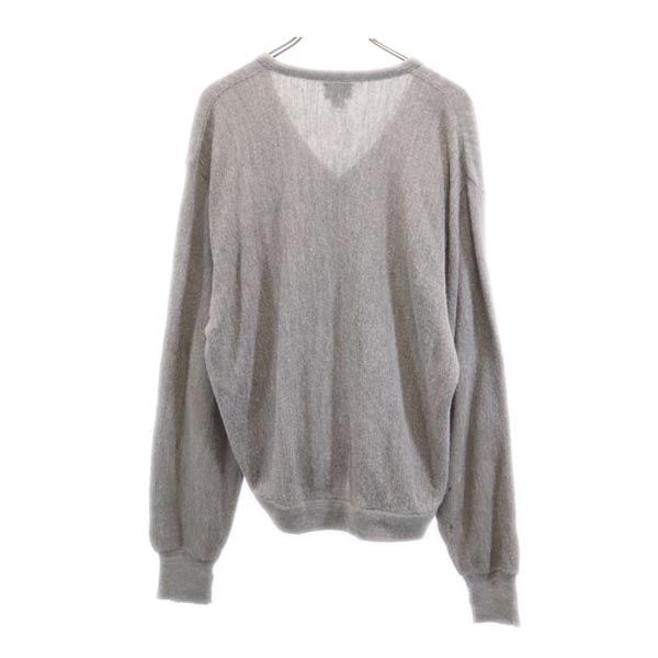 LACOSTE ラコステ 90s オールド USA製 長袖 Vネック ニット XL グレー系 セーター メンズ