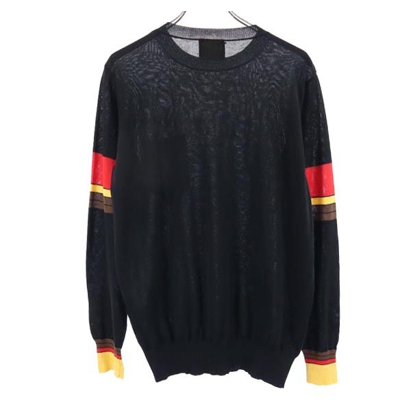 FACTOTUM ファクトタム 長袖 コットンブレンドニット セーター 36 ブラック メンズ