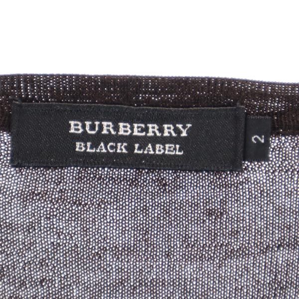 BURBERRY BLACK LABEL バーバリーブラックレーベル 三陽商会 ウール 長袖 Vネック セーター 2 ブラウン ニット レディース