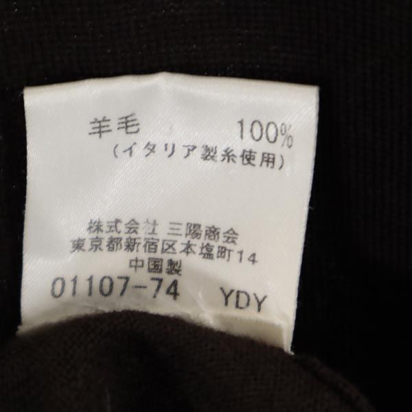 BURBERRY BLACK LABEL バーバリーブラックレーベル 三陽商会 ウール 長袖 Vネック セーター 2 ブラウン ニット レディース