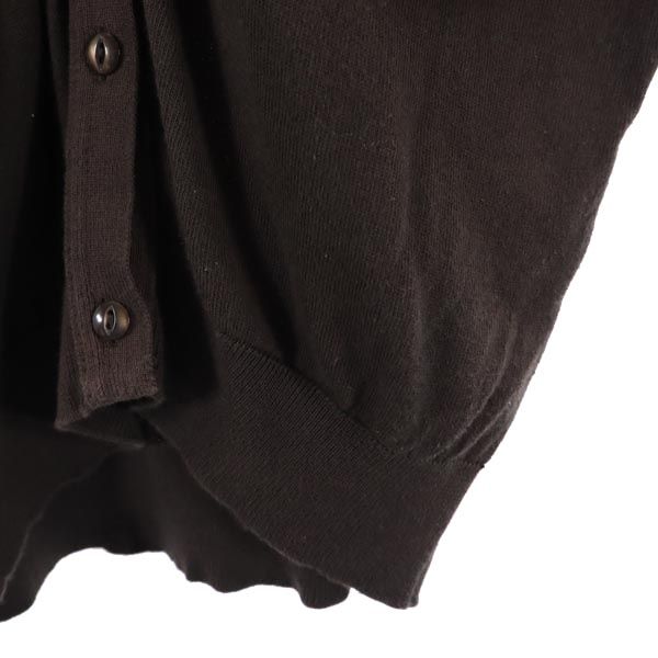 JOHN SMEDLEY ジョンスメドレー 英国製 長袖 Vネック コットンニット カーディガン XS ブラウン レディース