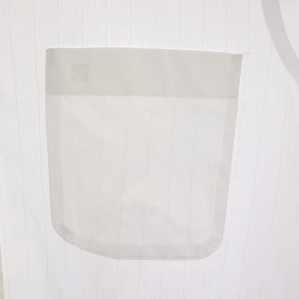 LANVIN ランバン 日本製 ストライプ柄 長袖 シャツ 41-82 ホワイト メンズ