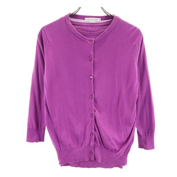 JOHN SMEDLEY ジョンスメドレー 英国製 長袖 アンサンブル パープル ニットカーディガン 半袖セーター レディース