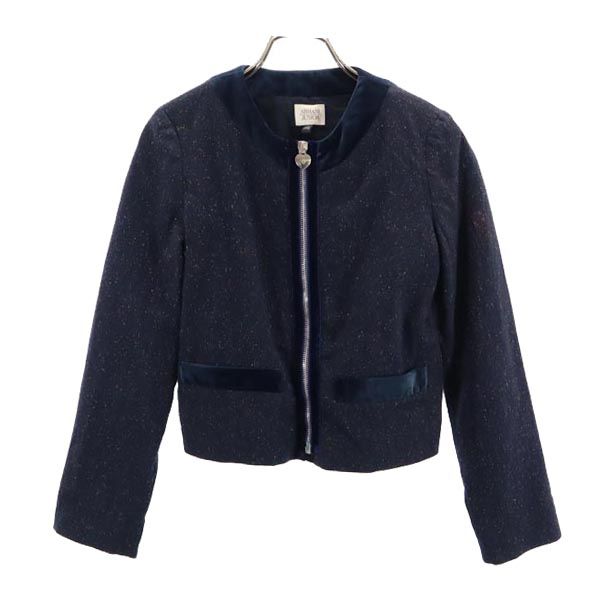ARMANI JUNIOR アルマーニ ジュニア ノーカラージャケット 10A 142cm ネイビー系 キッズ