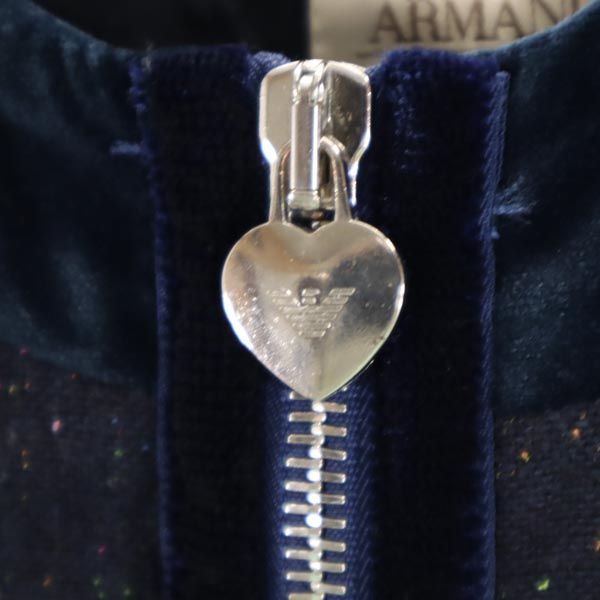 ARMANI JUNIOR アルマーニ ジュニア ノーカラージャケット 10A 142cm ネイビー系 キッズ