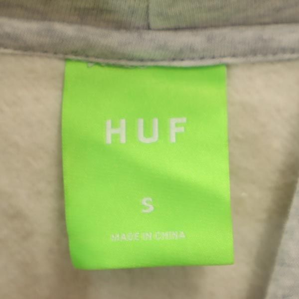 HUF ハフ 長袖 スウェットパーカー S グレー 裏起毛 メンズ