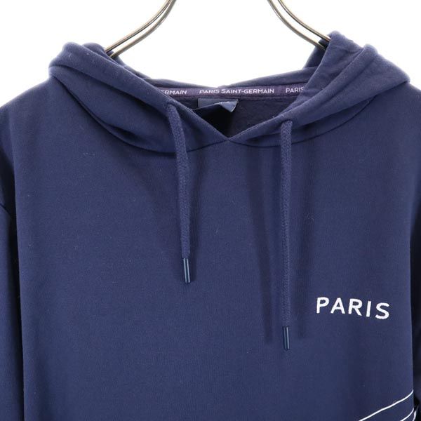 PARIS SAINT GERMAIN パリ サンジェルマン 長袖 スウェットパーカー M ネイビー サッカー チームロゴ 裏起毛 レディース