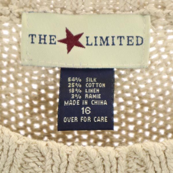 THE LIMITED ザリミティッド シルクブレンド 星条旗 長袖 ニット 16 ベージュ系 セーター レディース