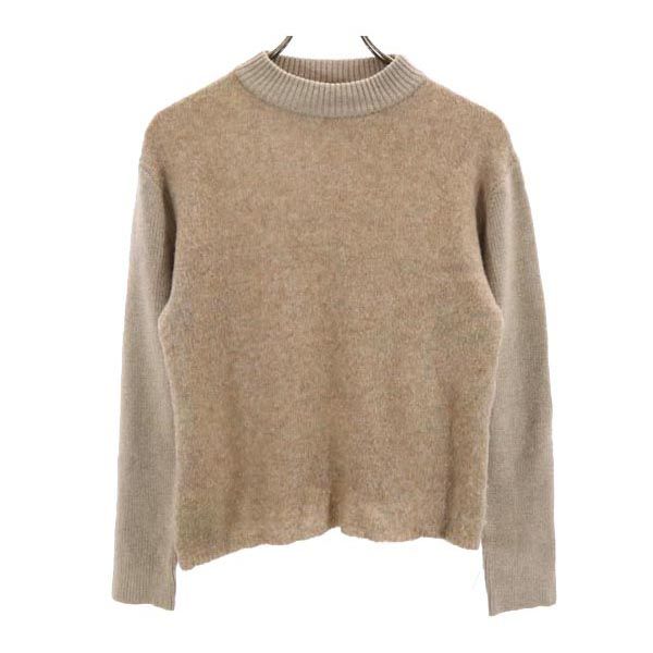 Aquascutum アクアスキュータム 日本製 ウールブレンド 長袖 ニット ベージュ系 セーター レディース
