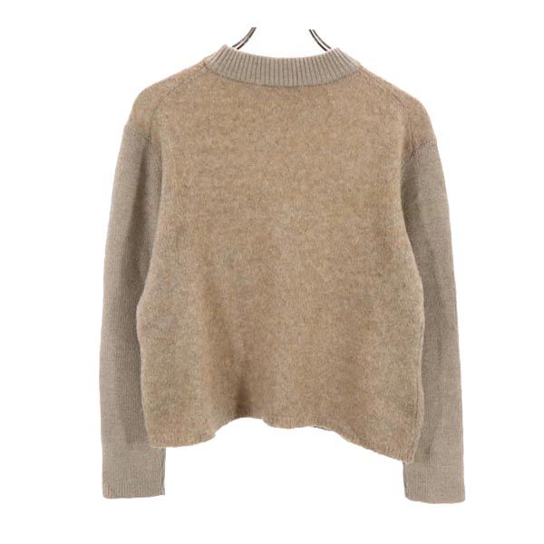 Aquascutum アクアスキュータム 日本製 ウールブレンド 長袖 ニット ベージュ系 セーター レディース