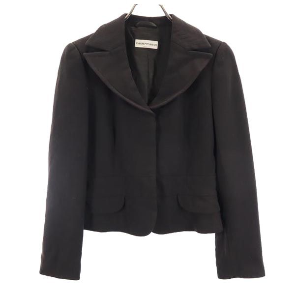Emporio Armani エンポリオアルマーニ イタリア製 ウール テーラードジャケット 40 ブラウン レディース