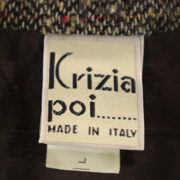 Krizia Poi クリツィア ポイ イタリア製 ウールブレンド テーラードジャケット 40 ブラック系 レディース