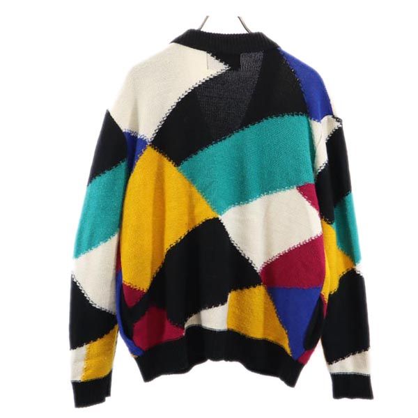 BONSAI ボンサイ ウールブレンド 総柄 長袖 ニット カーディガン M メンズ