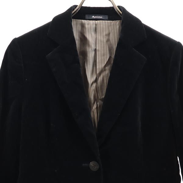 Aquascutum アクアスキュータム 日本製 コーデュロイジャケット 5F ブラック レディース