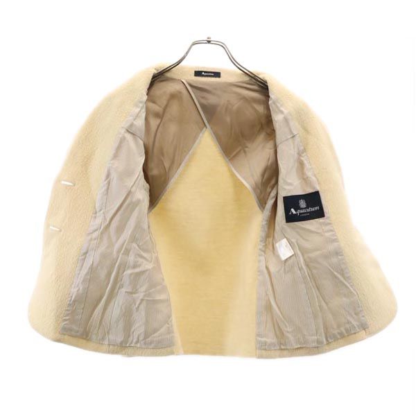 Aquascutum アクアスキュータム 日本製 ボアジャケット 3F アイボリー系 レディース