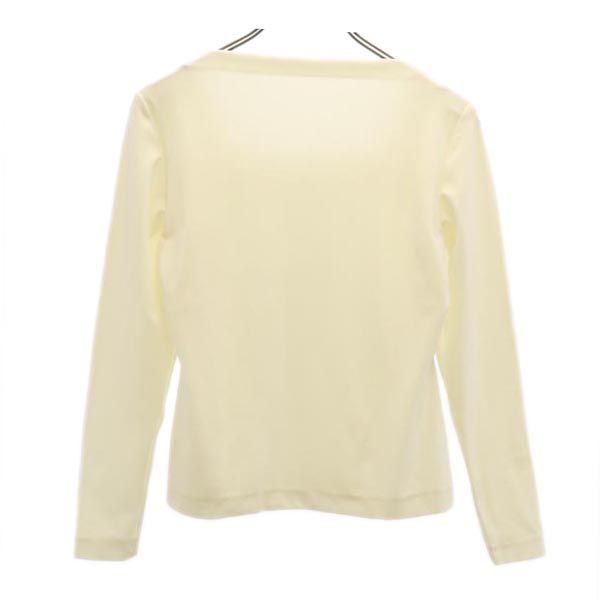 LANVIN ランバン 長袖 ベロア カットソー 38 白 ロンT レディース