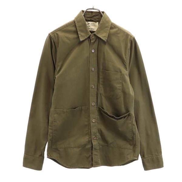 アスペジ 長袖 ミリタリーシャツ S カーキ ASPESI メンズ