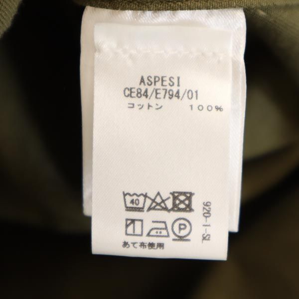 アスペジ 長袖 ミリタリーシャツ S カーキ ASPESI メンズ