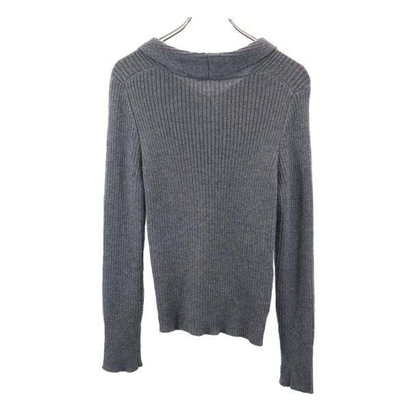 Aquascutum アクアスキュータム 日本製 シルクブレンド 長袖 ニット 6F グレー セーター レディース