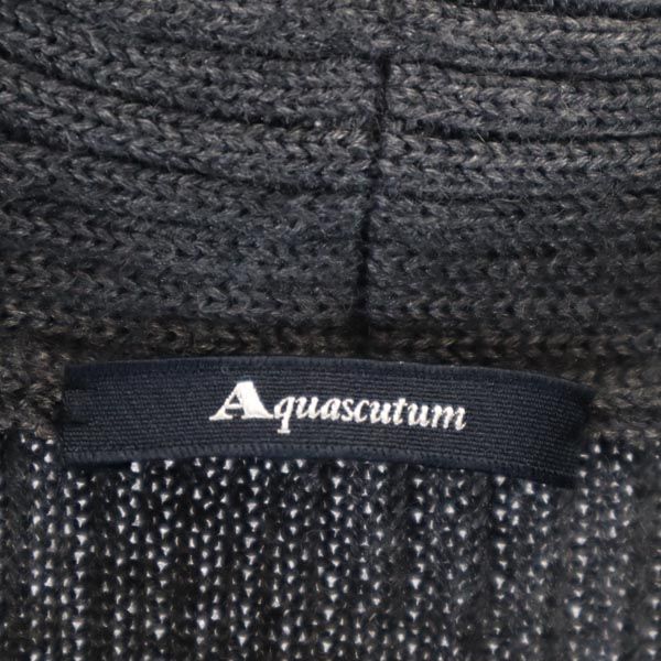 Aquascutum アクアスキュータム 日本製 シルクブレンド 長袖 ニット 6F グレー セーター レディース