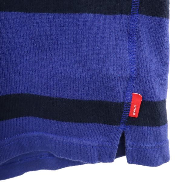 ダブルタップス 日本製 ボーダー柄 長袖 Tシャツ M ネイビー系 WTAPS ロンT メンズ