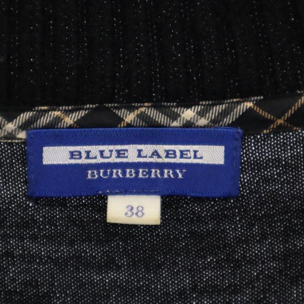 BURBERRY BLUE LABEL バーバリーブルーレーベル 三陽商会 ウール 長袖 ニット 38 ブラック セーター レディース