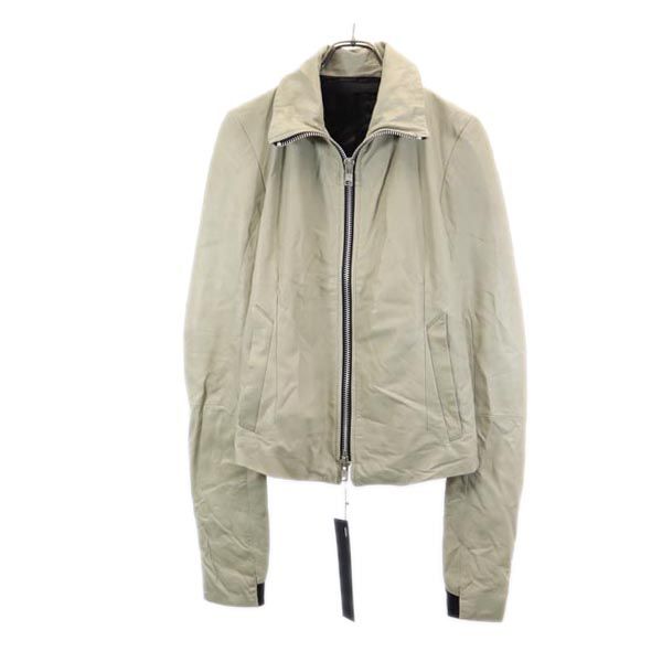 EKAM エーカム シープスキン レザージャケット L ライトグレー 羊革 レディース