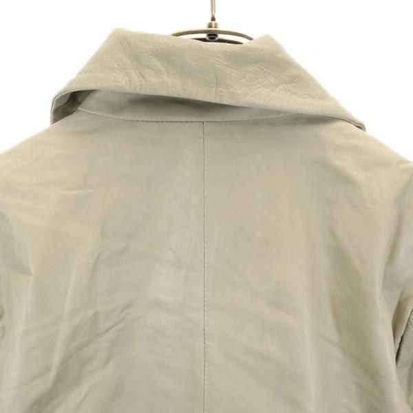 EKAM エーカム シープスキン レザージャケット L ライトグレー 羊革 レディース