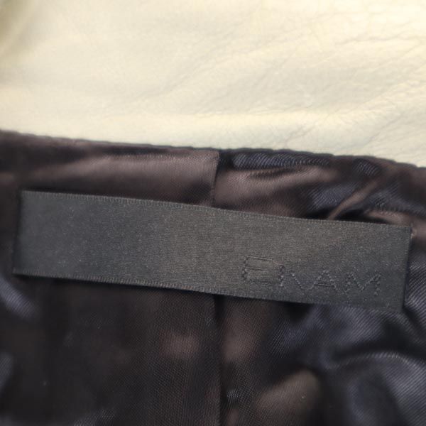 EKAM エーカム シープスキン レザージャケット L ライトグレー 羊革 レディース