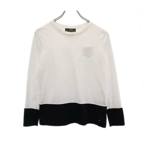 L-RL LAUREN ACTIVE RALPH LAUREN エルアールエルローレンアクティブ 長袖 Tシャツ S ホワイト系 レディース