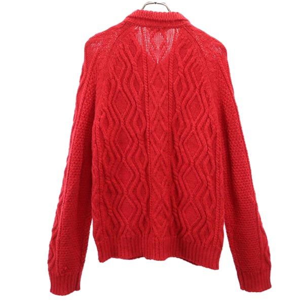 MACKINTOSH PHILOSOPHY マッキントッシュフィロソフィー 三陽商会 長袖 ニット カーディガン 40 レッド系 アラン編 メンズ