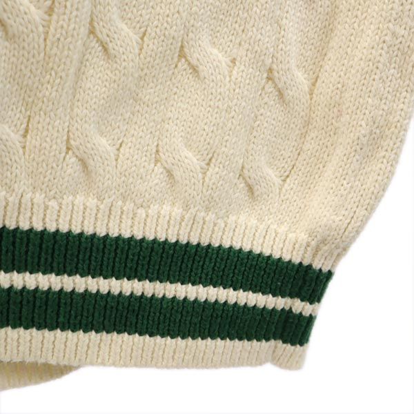 Polo by Ralph Lauren ポロバイラルフローレン 長袖 Vネック ニット 160 ホワイト系 セーター ロゴ ワッペン 開襟 キッズ