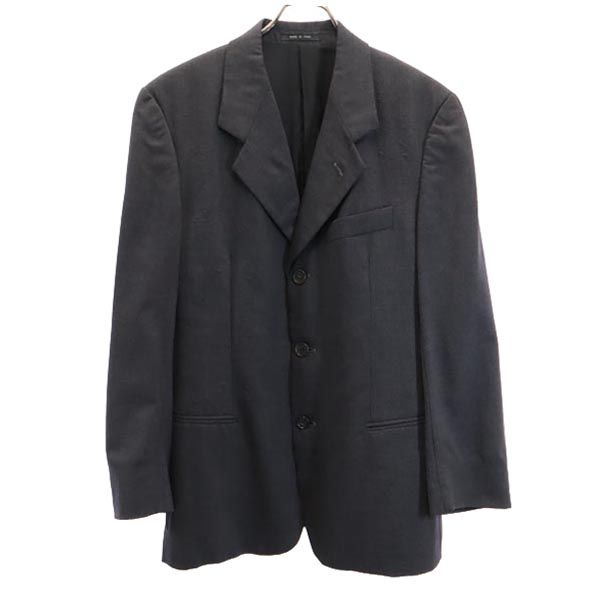 Emporio Armani エンポリオアルマーニ イタリア製 ウール スーツ 上下 セットアップ 48/46 グレー系 テーラードジャケット メンズ