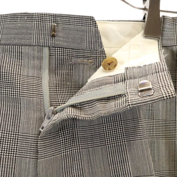 Burberrys バーバリーズ 90s オールド リネンブレンド ウール チェック柄 スーツ 上下 セットアップ 96-84-180A7 ブラック系 テーラードジャケット メンズ