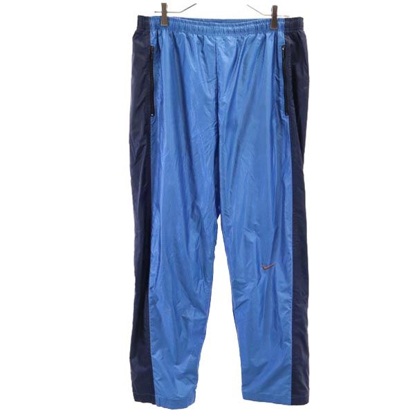 NIKE ナイキ 90s 00s 白タグ オールド ウインドブレーカー 上下 セットアップ M/XL ブルー系 ナイロンジャケット パンツ メンズ